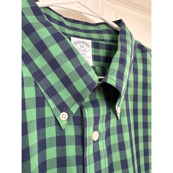 Brooks Brothers Regent the original polo shirt, navy and green cotton XXL - Picture 4 of 12